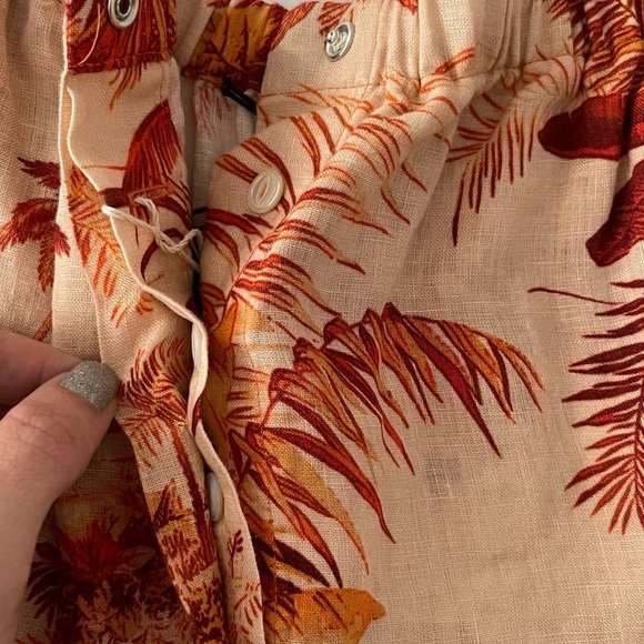 Alanui linen ho'okipa toile de jouy shorts Hawaii hawaiian theme xs - Picture 6 of 11